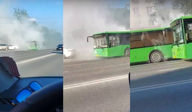 В Тюмени снова сгорел пассажирский автобус. Все произошло на улице Республики