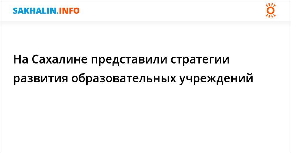 На Сахалине представили стратегии развития образовательных учреждений