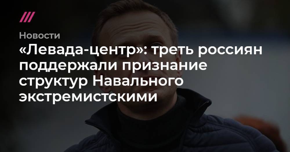 «Левада-центр»: треть россиян поддержали признание структур Навального экстремистскими