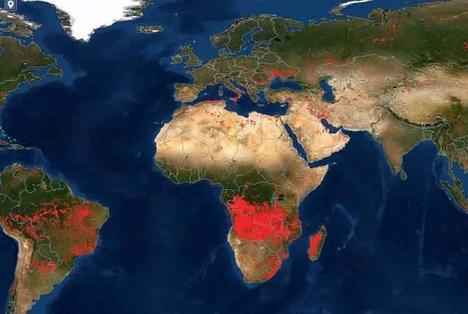 NASA опубликовало карту пожаров на Земле: огня нет только в Антарктиде