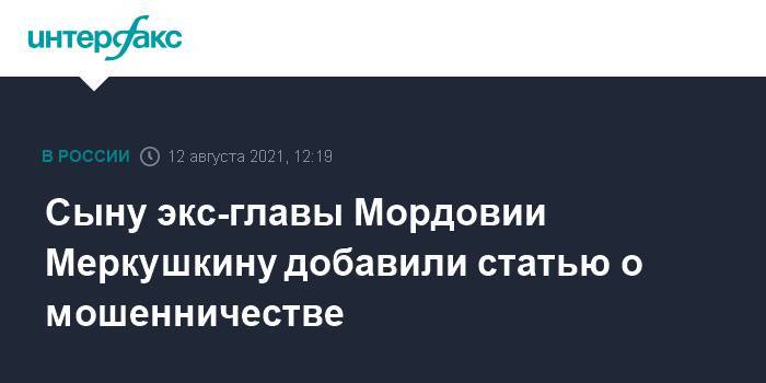 Сыну экс-главы Мордовии Меркушкину добавили статью о мошенничестве