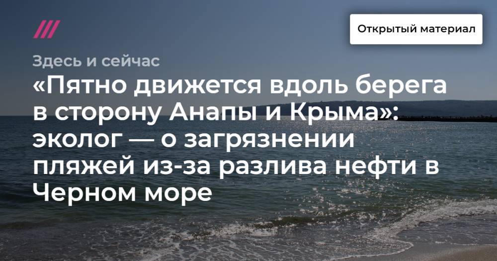 «Пятно движется вдоль берега в сторону Анапы и Крыма»: эколог — о загрязнении пляжей из-за разлива нефти в Черном море