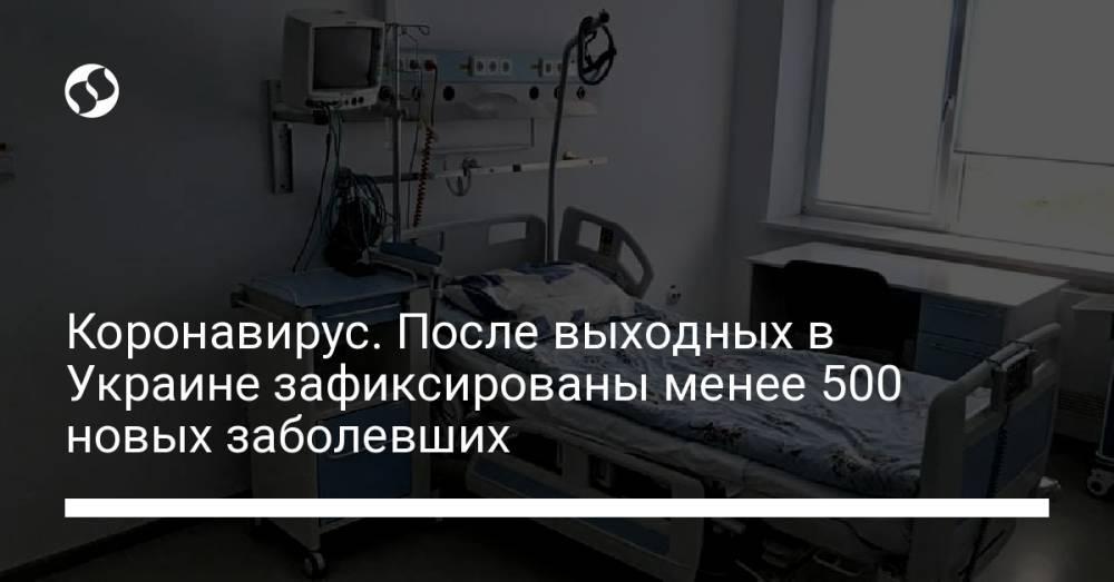 Коронавирус. После выходных в Украине зафиксированы менее 500 новых заболевших
