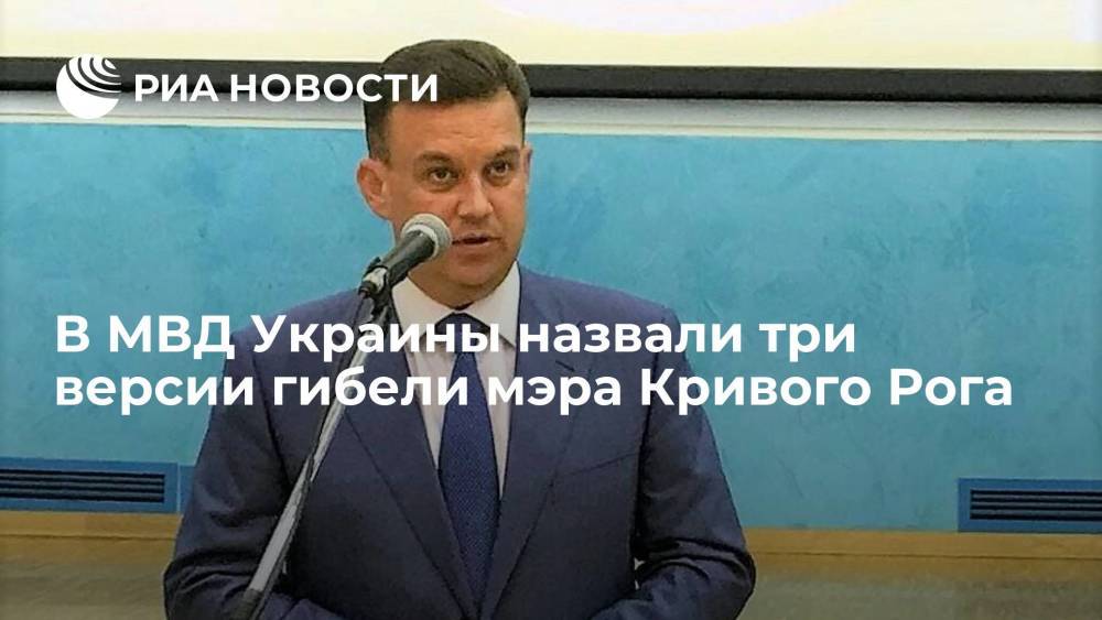 Представитель МВД Украины Шевченко: по делу о гибели мэра Кривого Рога рассматривают три версии