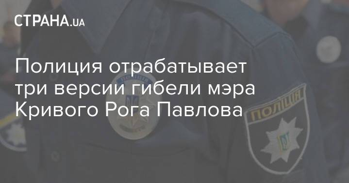 Полиция отрабатывает три версии гибели мэра Кривого Рога Павлова