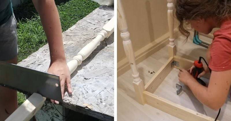 Мастерица сделала деревянный столик с резными ножками — просто картинка. Только доступные материалы