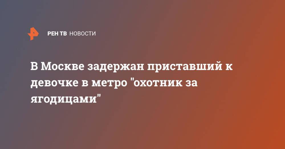 В Москве задержан приставший к девочке в метро "охотник за ягодицами"