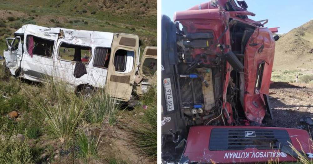 Пять человек погибли при столкновении автобуса с грузовиком в Киргизии