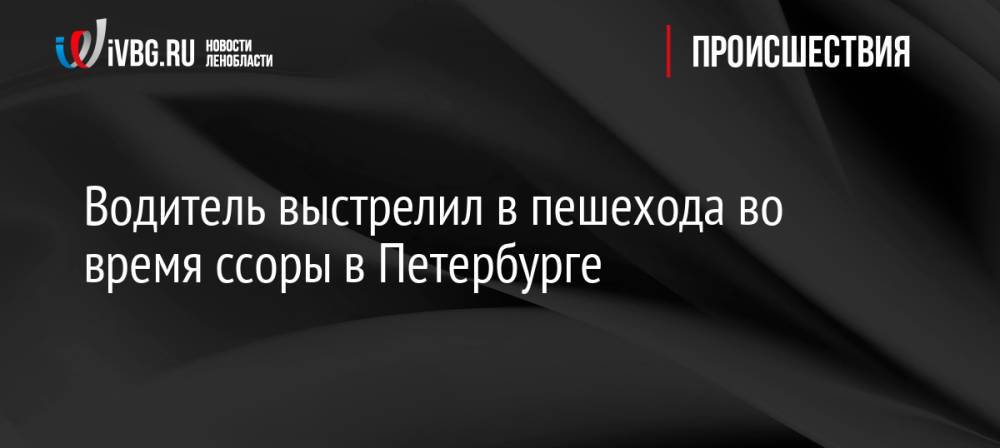 Водитель выстрелил в пешехода во время ссоры в Петербурге