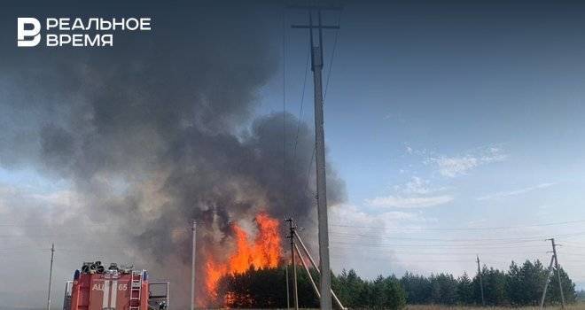 В Татарстане на границе двух районов произошел лесной пожар