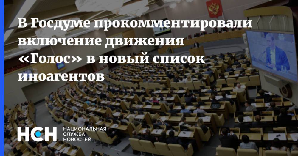 В Госдуме прокомментировали включение движения «Голос» в новый список иноагентов