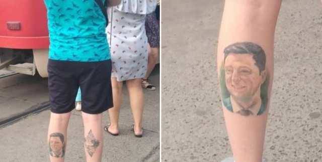 Украинец с татуировкой Зеленского на ноге стал звездой сети