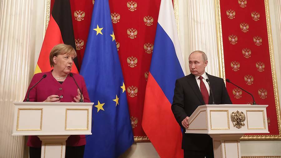 Стали известны темы предстоящих переговоров Путина и Меркель в Москве