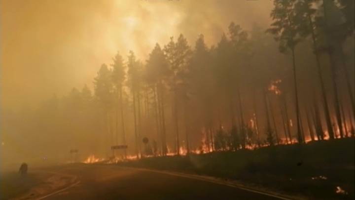 Новости на "России 24". В Марий Эл лесные пожары вновь угрожают поселку, откуда уже эвакуировали людей