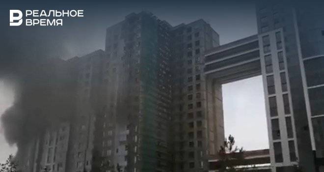 В Казани загорелся строящийся дом — видео