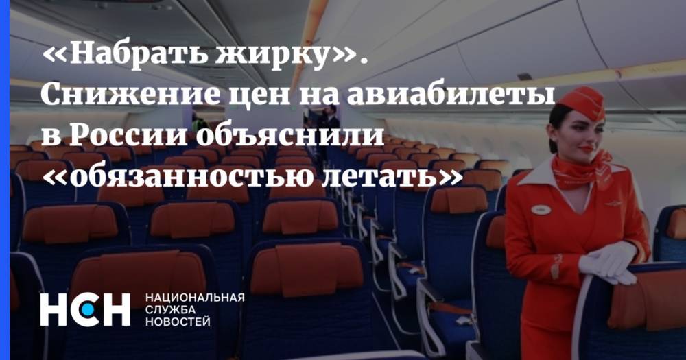 «Набрать жирку». Снижение цен на авиабилеты в России объяснили «обязанностью летать»