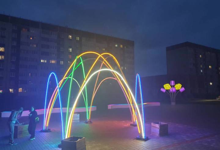Световой фонтан будет радовать жителей Сланцев в новом общественном пространстве