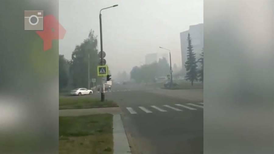 Город Саров накрыло дымом от лесных пожаров