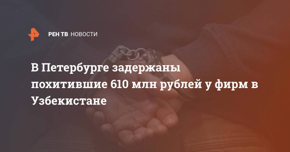 В Петербурге задержаны похитившие 610 млн рублей у фирм в Узбекистане