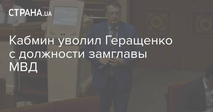 Кабмин уволил Геращенко с должности замглавы МВД