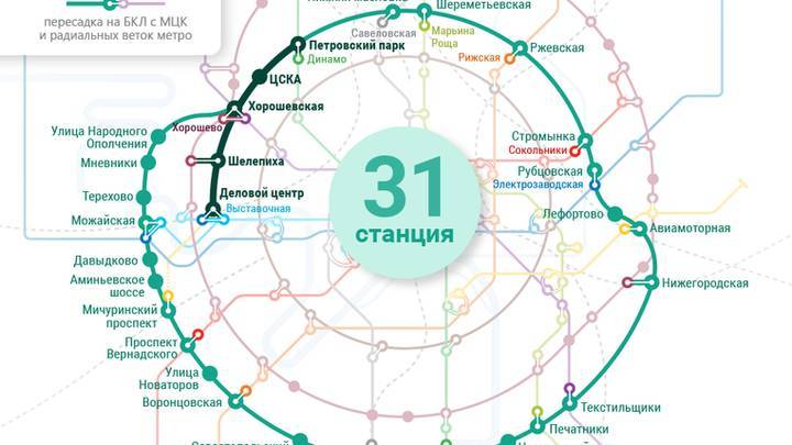 В Москве запустят еще 10 станций Большой кольцевой линии метро