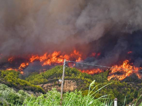 Лесные пожары в Греции добрались к руинам античной Олимпии