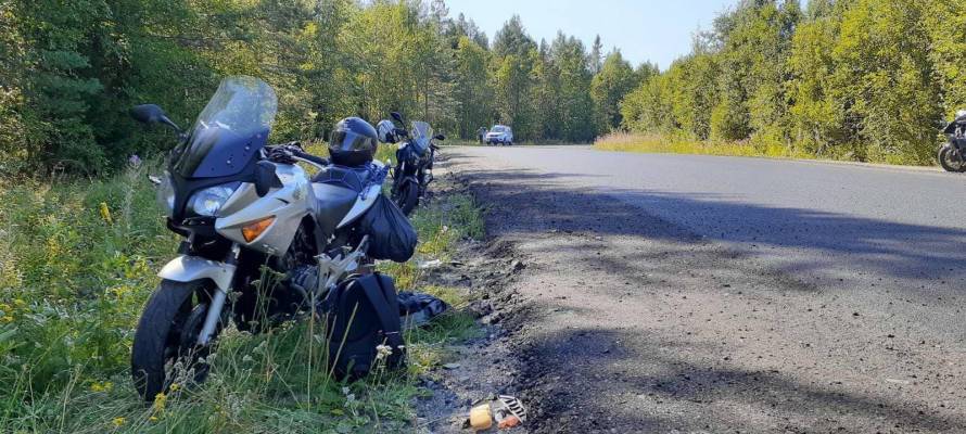 В Карелии мотоциклист вылетел в кювет и травмировался