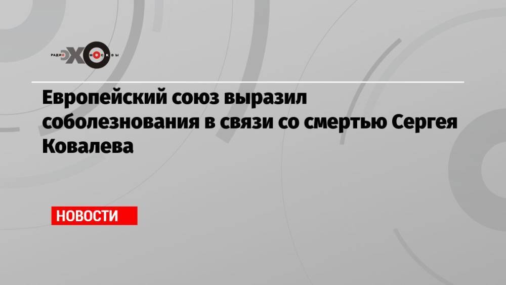 Европейский союз выразил соболезнования в связи со смертью Сергея Ковалева