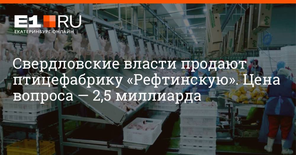 Свердловские власти продают птицефабрику «Рефтинскую». Цена вопроса — 2,5 миллиарда