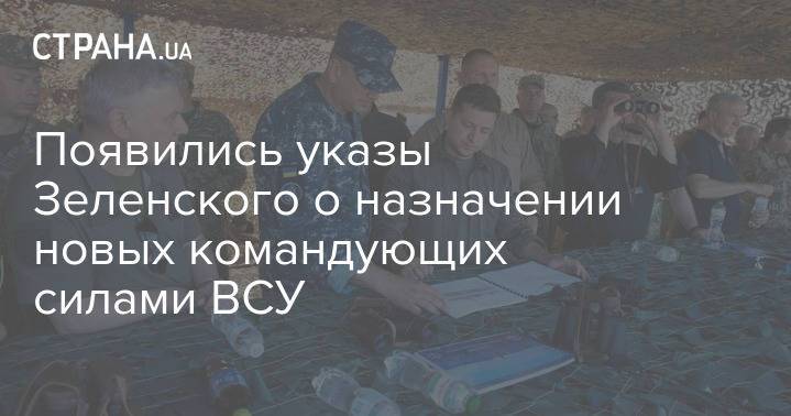 Появились указы Зеленского о назначении новых командующих силами ВСУ