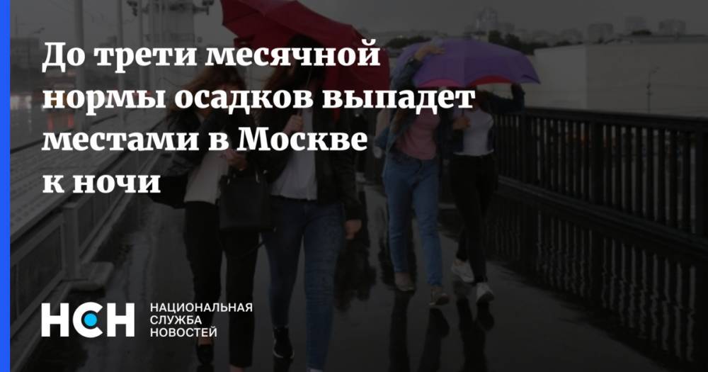 До трети месячной нормы осадков выпадет местами в Москве к ночи