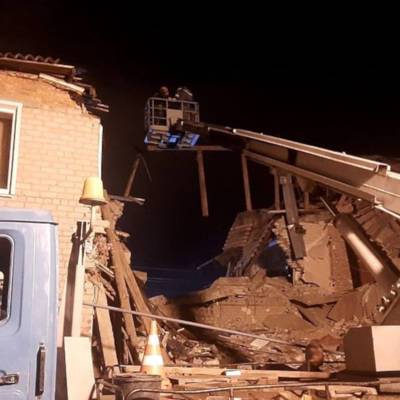 Дом в поселке Солидарность Липецкой области, где произошел взрыв газа, разрушен