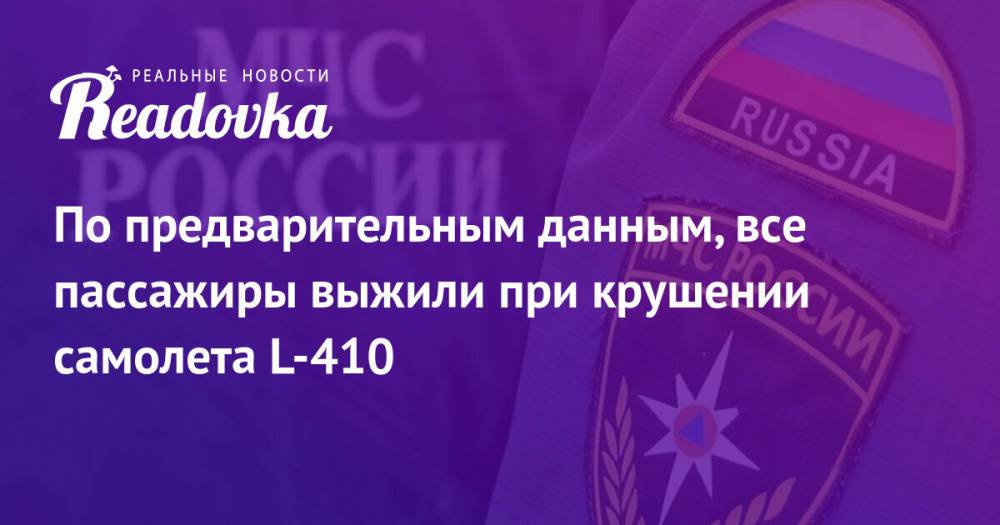 По предварительным данным, все пассажиры выжили при крушении самолета L-410