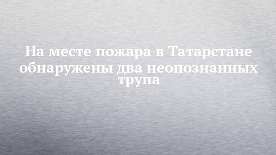 На месте пожара в Татарстане обнаружены два неопознанных трупа