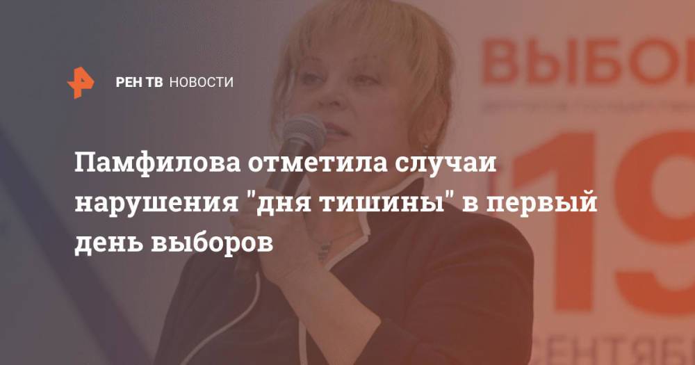 Памфилова отметила случаи нарушения правил агитации на выборах