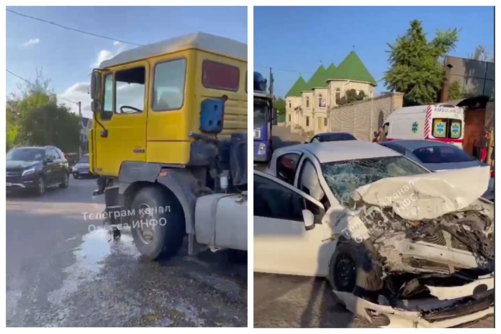 Мать с 8-летним сыном на Toyota влетела под зерновоз: кадры аварии под Одессой