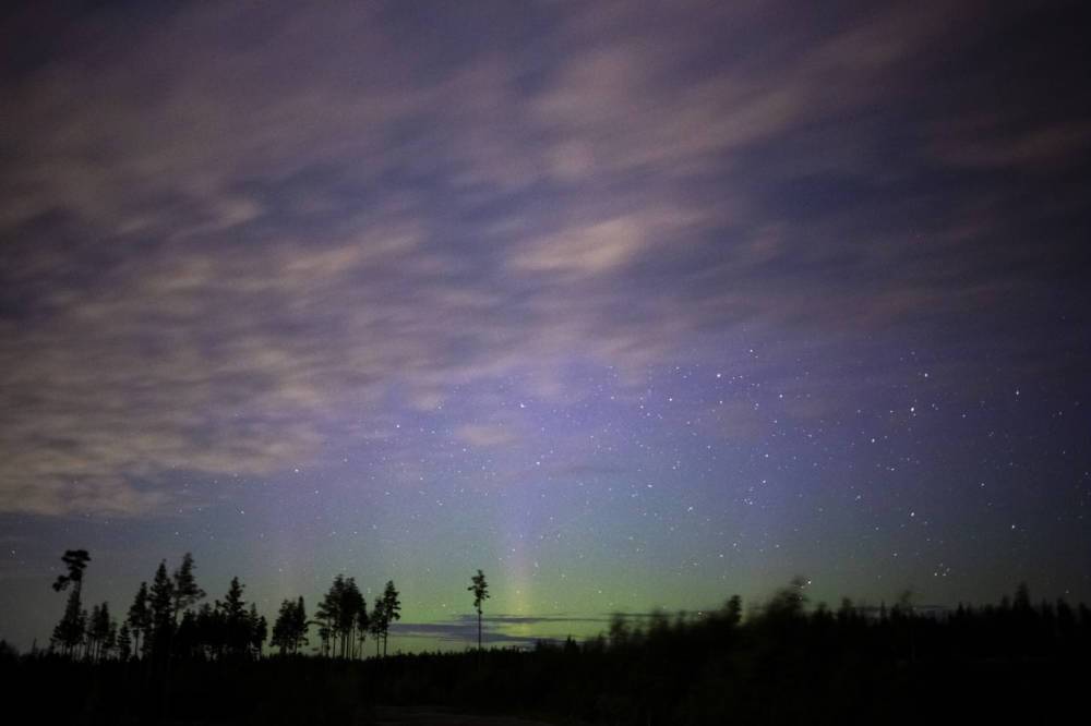 В небе над Ленобластью запечатлели северное сияние – видео