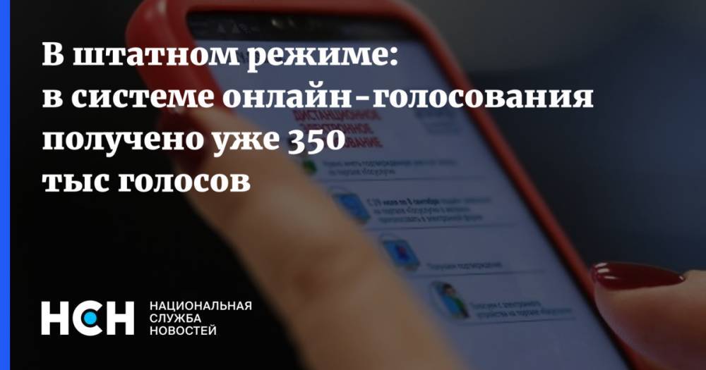 В штатном режиме: в системе онлайн-голосования получено уже 350 тыс голосов