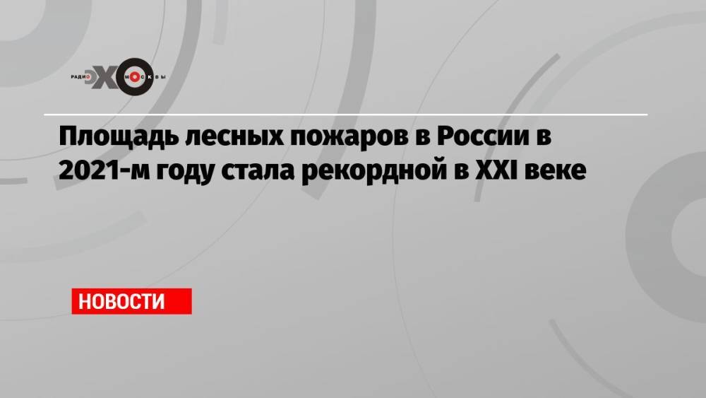 Площадь лесных пожаров в России в 2021-м году стала рекордной в XXI веке