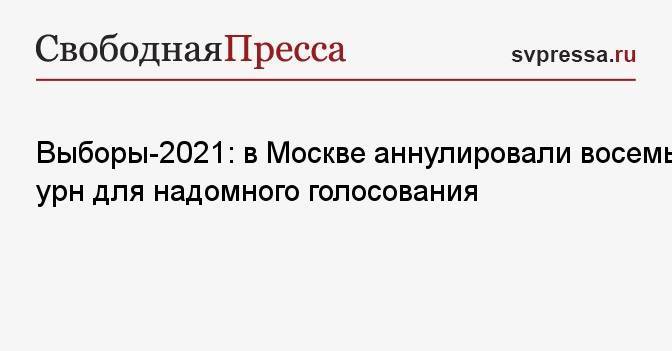 Выборы-2021: в Москве аннулировали восемь урн для надомного голосования