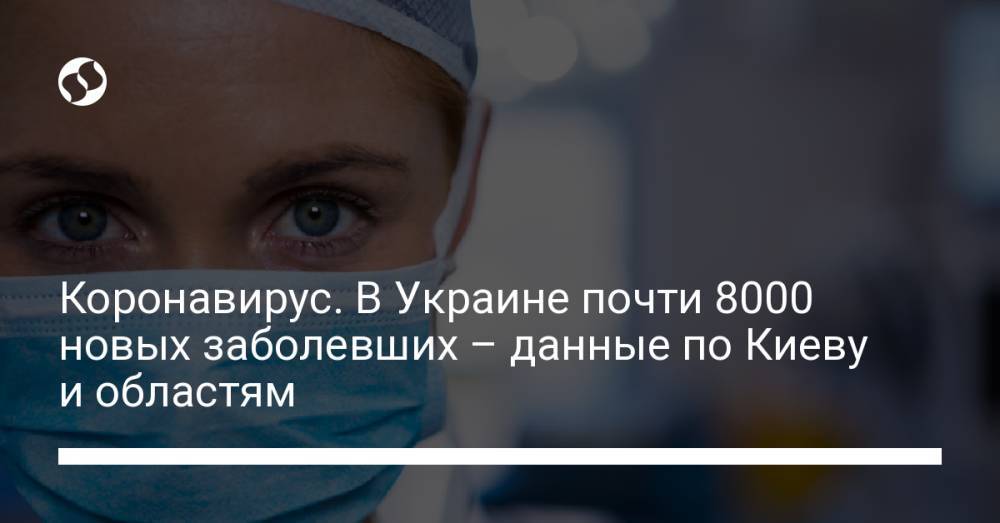 Коронавирус. В Украине почти 8000 новых заболевших – данные по Киеву и областям