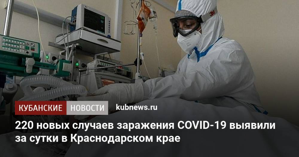 220 новых случаев заражения COVID-19 выявили за сутки в Краснодарском крае