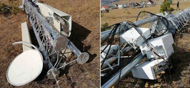 Жители села в Башкирии снесли трактором сотовую вышку