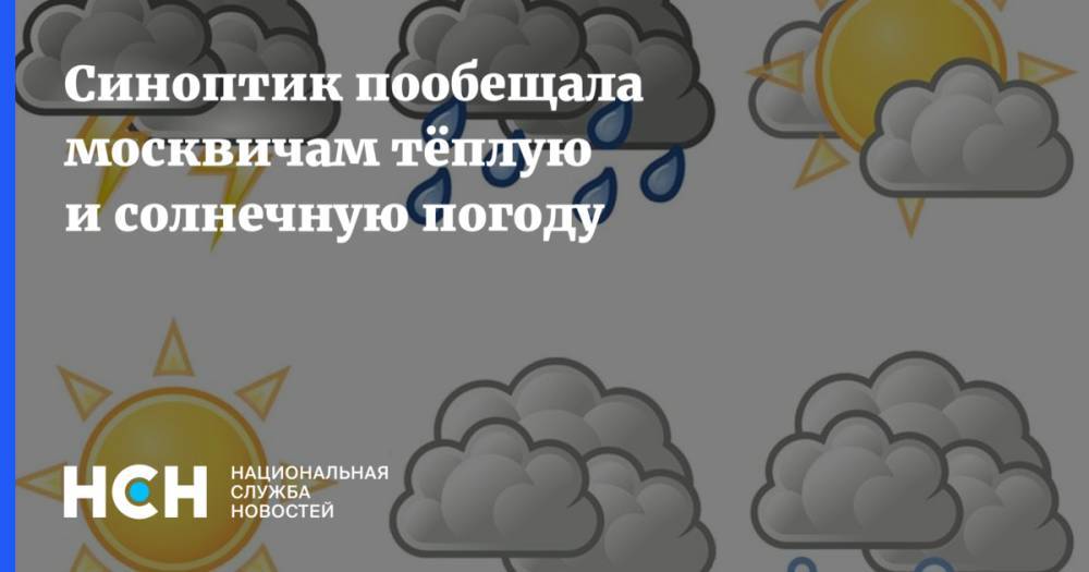Синоптик пообещала москвичам тёплую и солнечную погоду