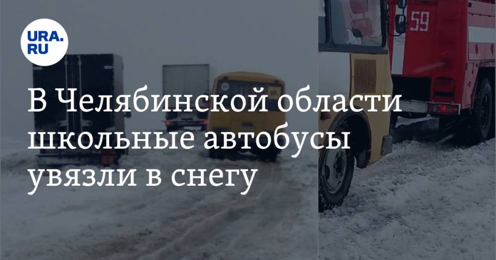 В Челябинской области школьные автобусы увязли в снегу. Фото, видео