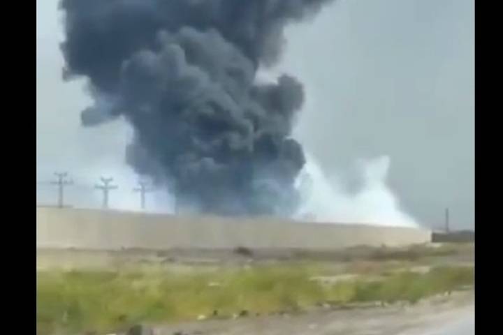 Пожар на авиабазе США в Ираке попал на видео