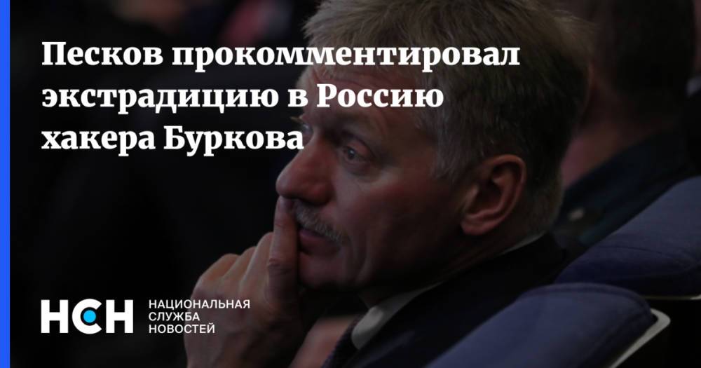 Песков прокомментировал экстрадицию в Россию хакера Буркова