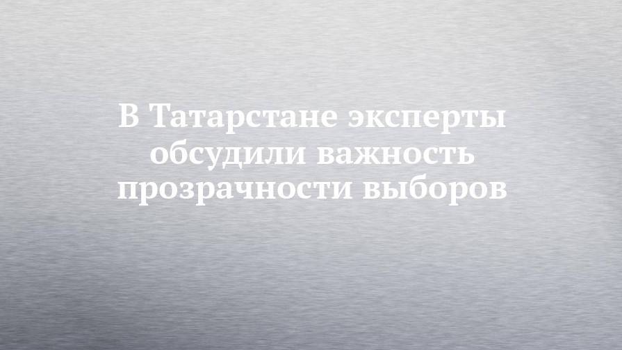 В Татарстане эксперты обсудили важность прозрачности выборов