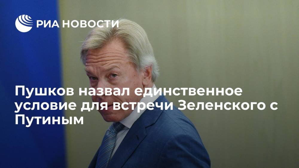 Сенатор Пушков: Зеленскому для встречи с Путиным нужно определиться с темами для разговора