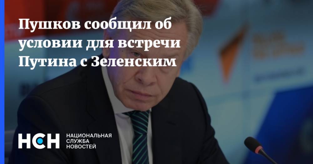 Пушков сообщил об условии для встречи Путина с Зеленским